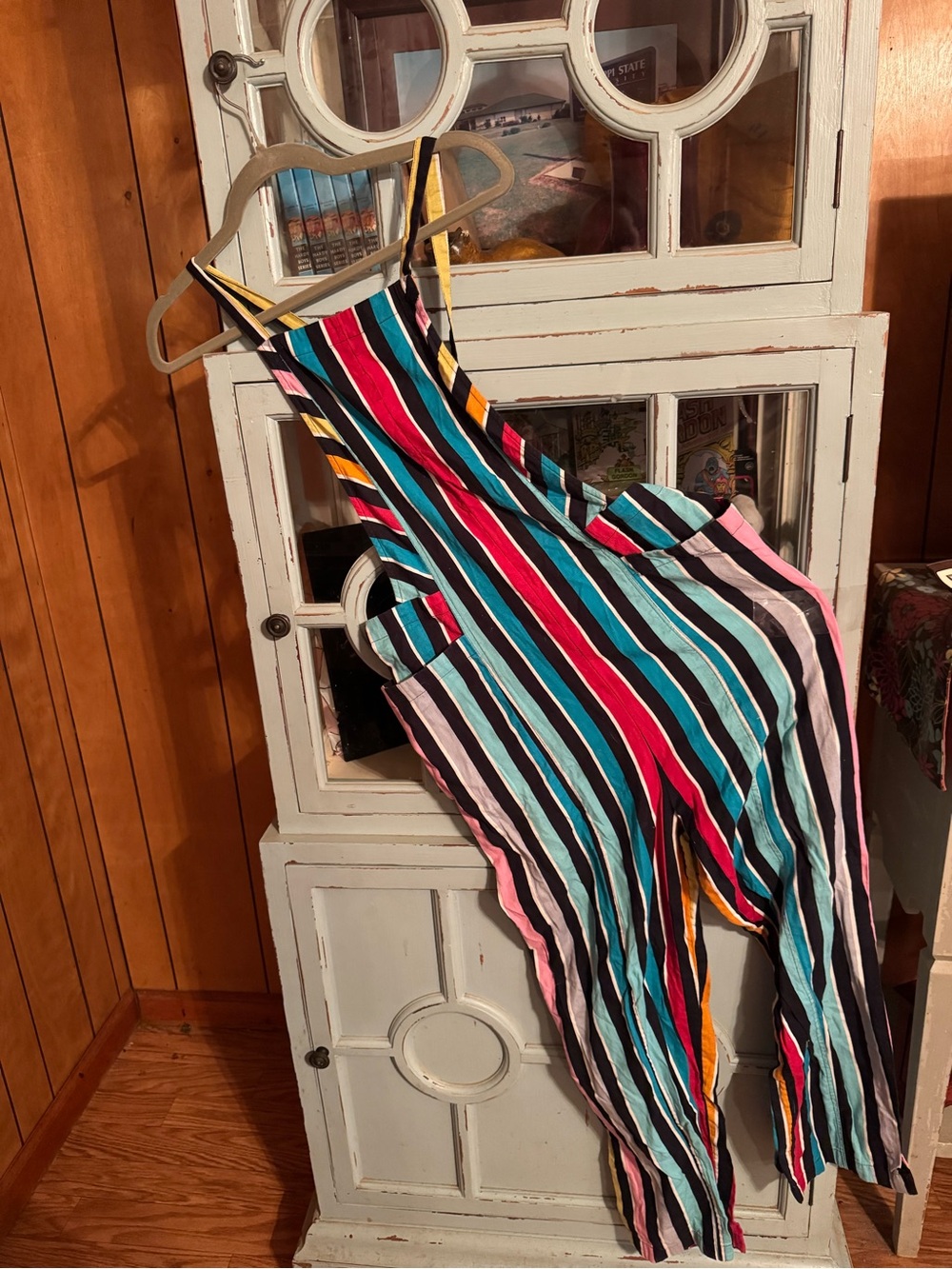 Ladies Multicolor Striped One-Piece Jumpsuit Size M B6